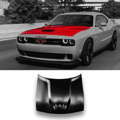 Dodge Challenger SRT with one Scoop Aluminum Hood 2008 - 2023